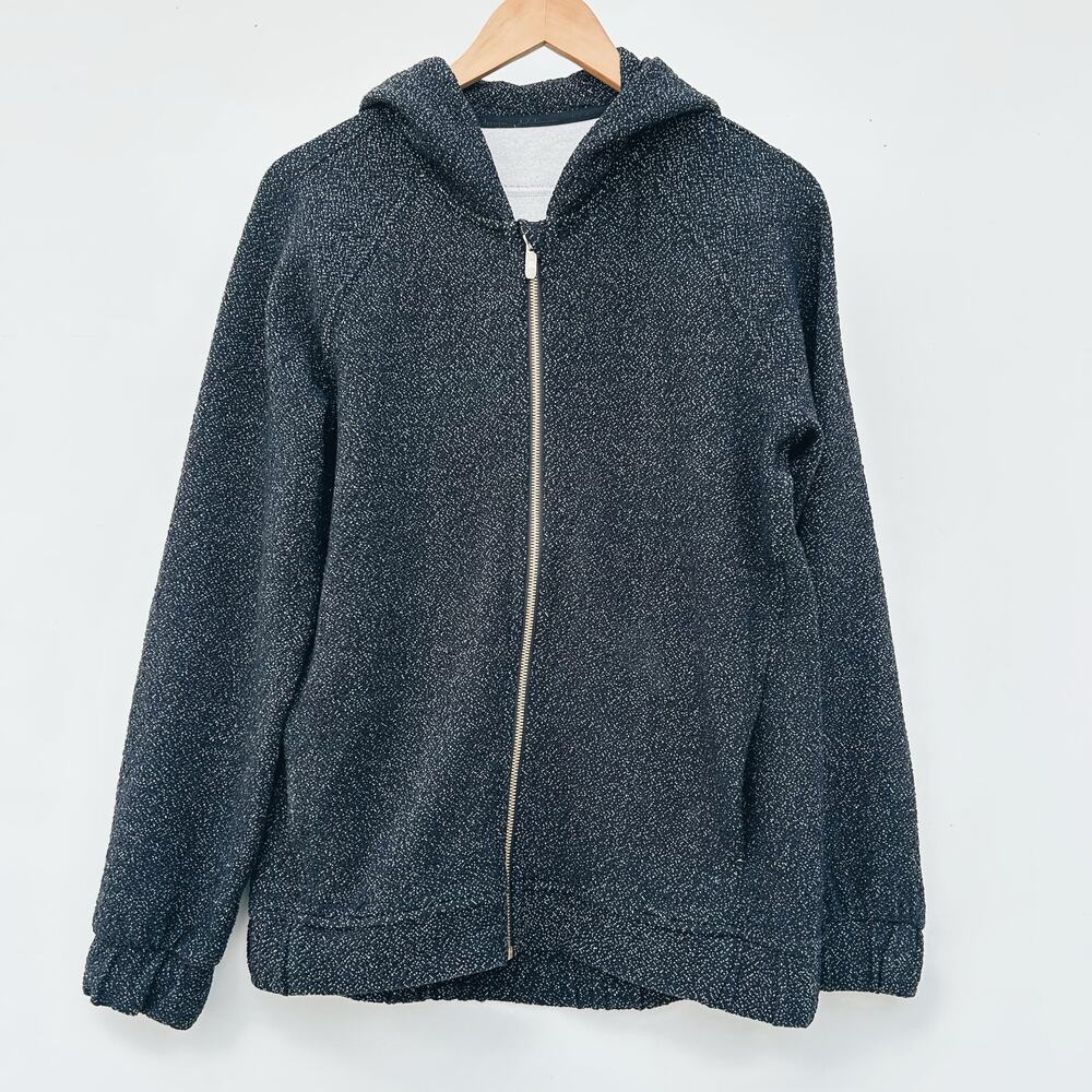 Lululemon Pave New Ways Black White Hoodie Full Zip Small Comfy - Picture 2 of 13